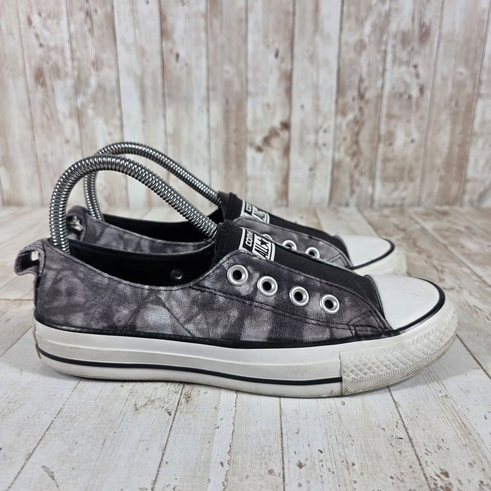 Converse Chuck Taylor All Star Shoreline Black Grey Tie Dye Slip On Womens